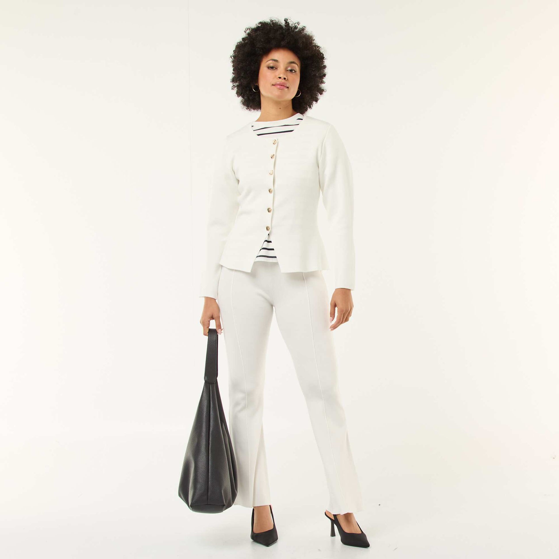 Chaqueta con botones dorados BLANCO
