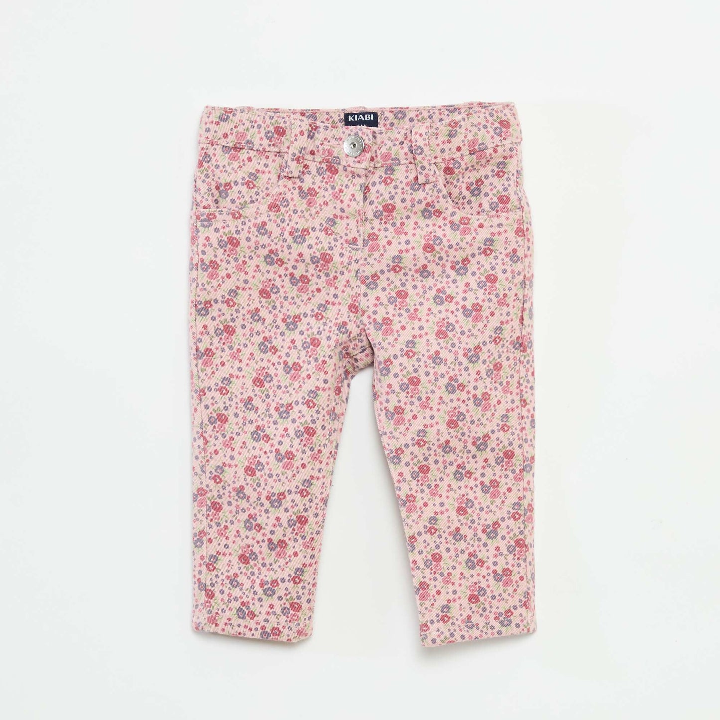 Jean slim con estampado floral PURPURA