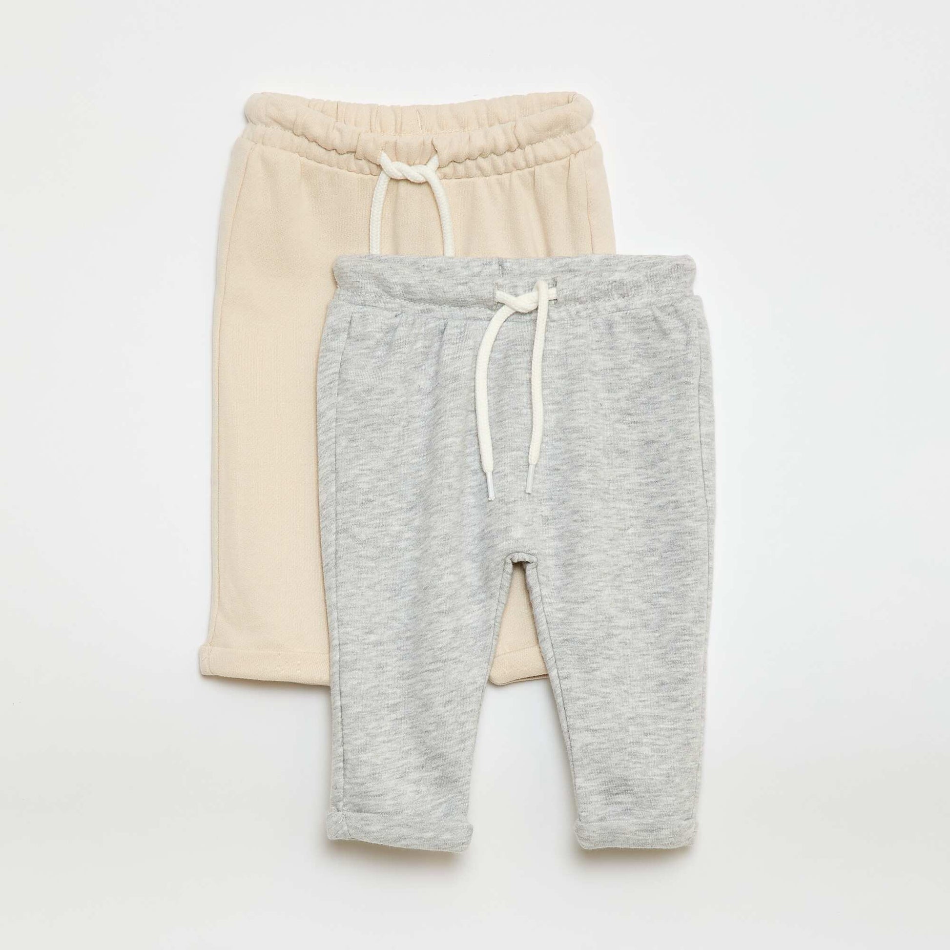 Lote de 2 pantalones de jogging en felpa francesa GRIS