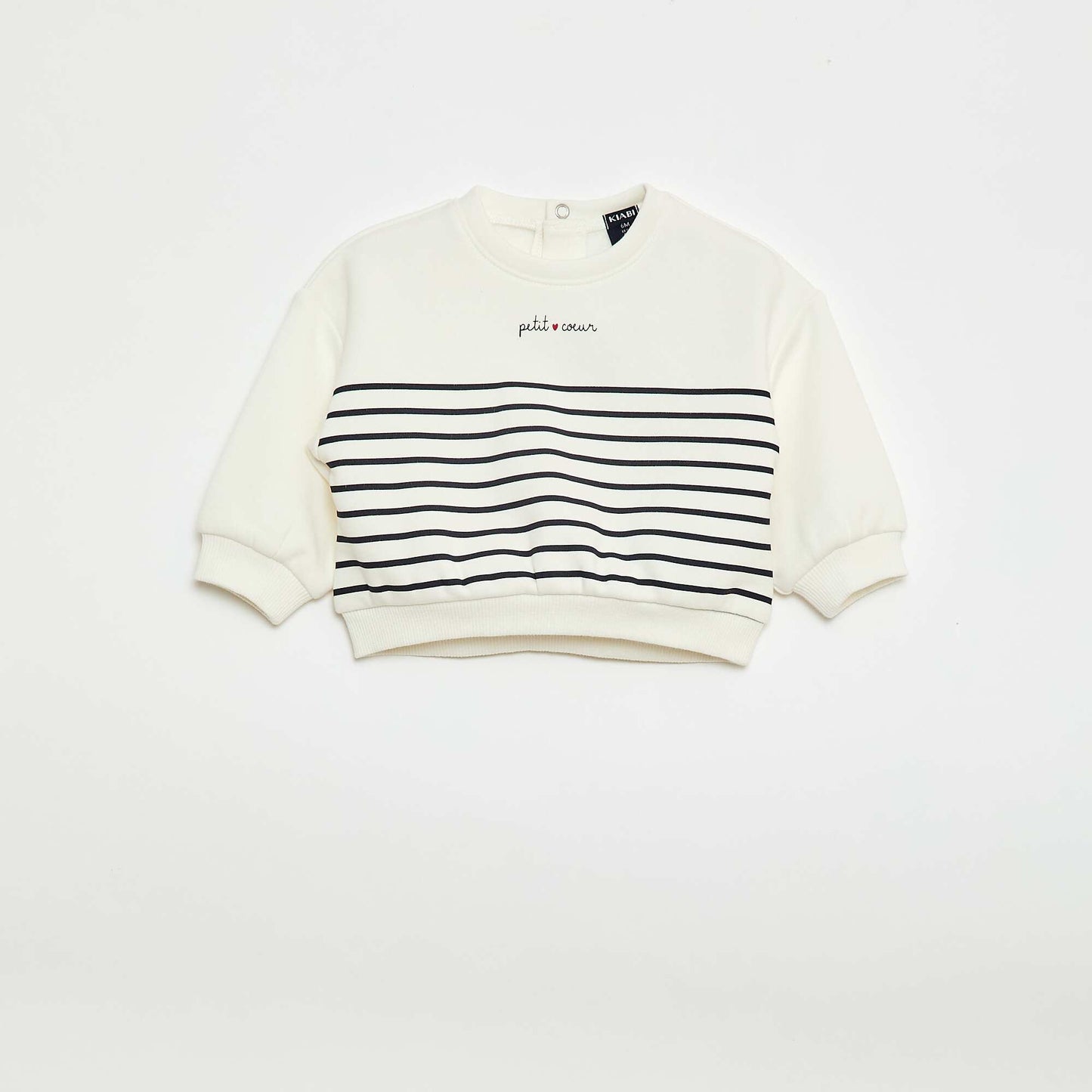 Buzo estampada cuello redondo BLANCO