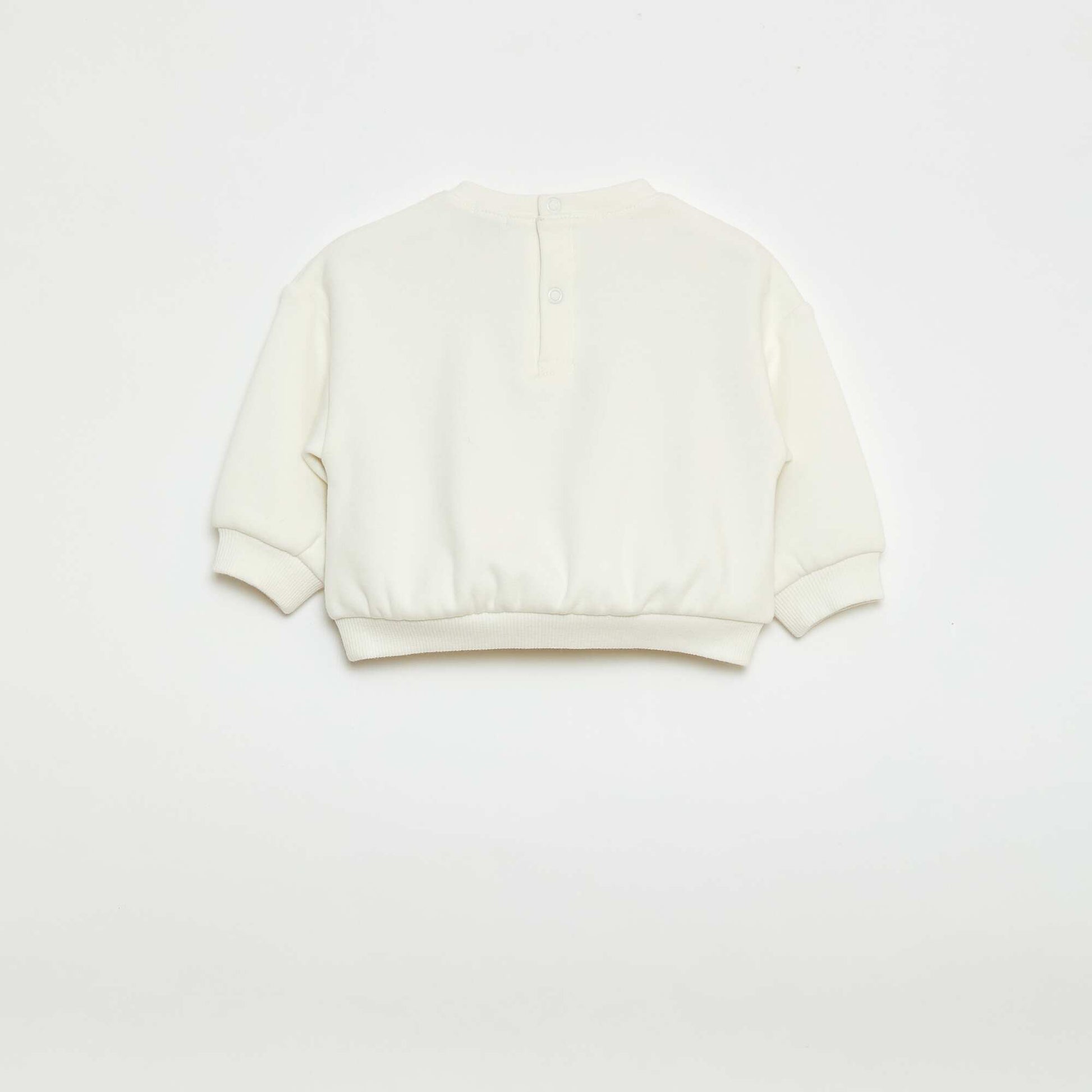 Buzo estampada cuello redondo BLANCO