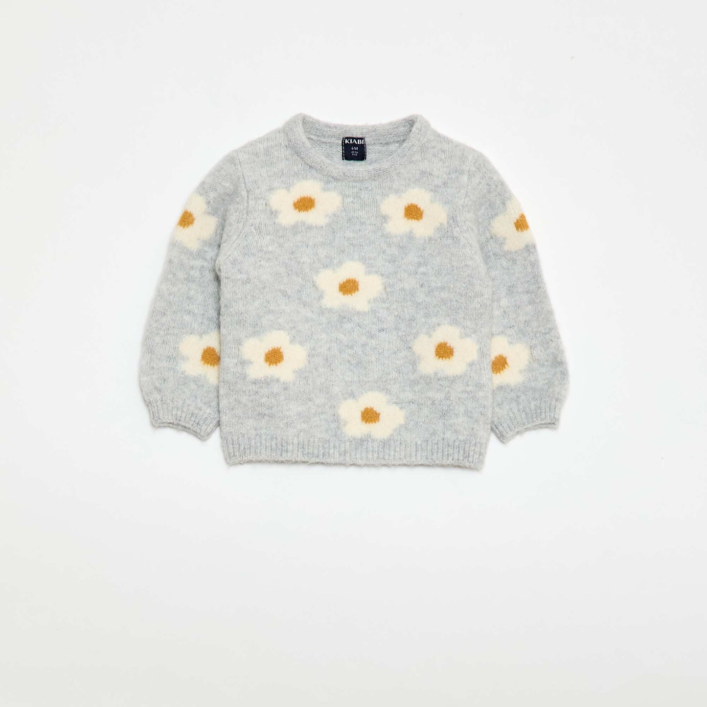 Sweater de punto con diseño fantasía GRIS