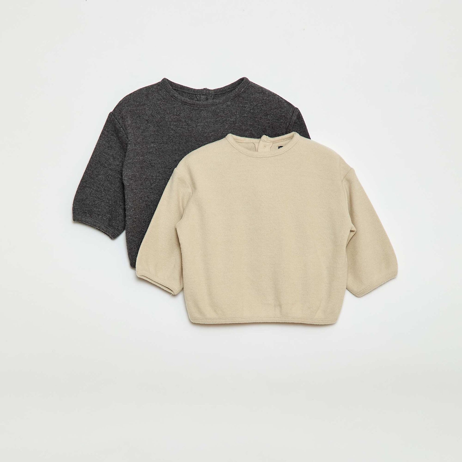 Pack de jerséis de punto suave con cuello abotonado GRIS