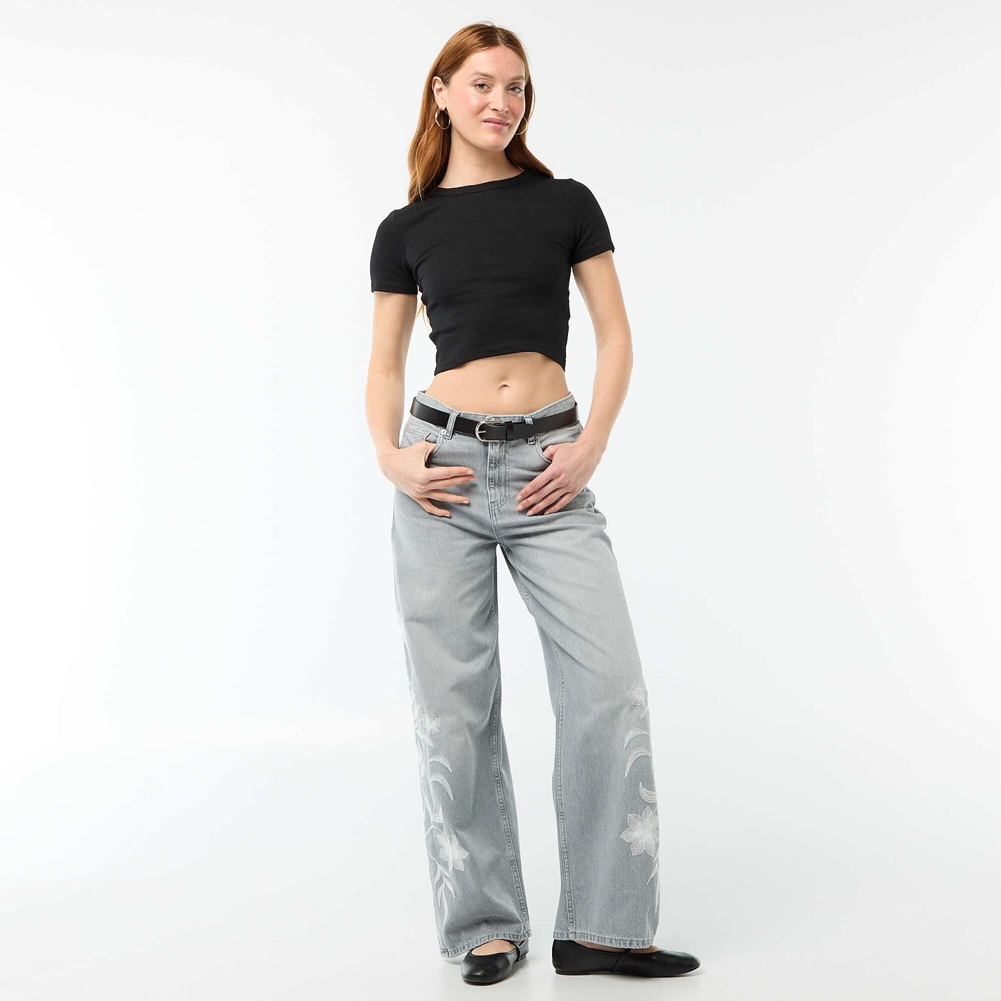 Camiseta crop básica NEGRO