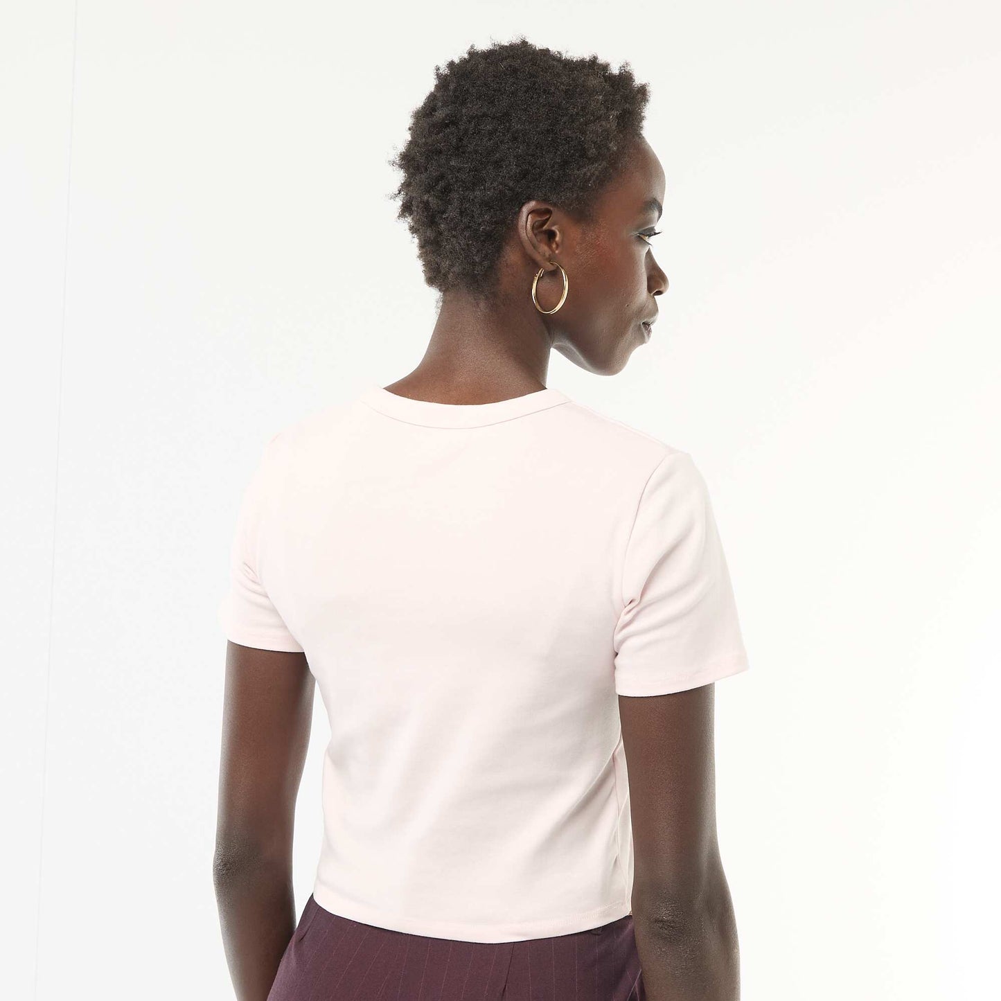 Camiseta crop básica ROSA