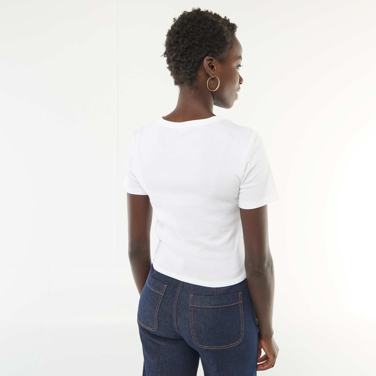 Camiseta estampada de manga corta con diseño BLANCO