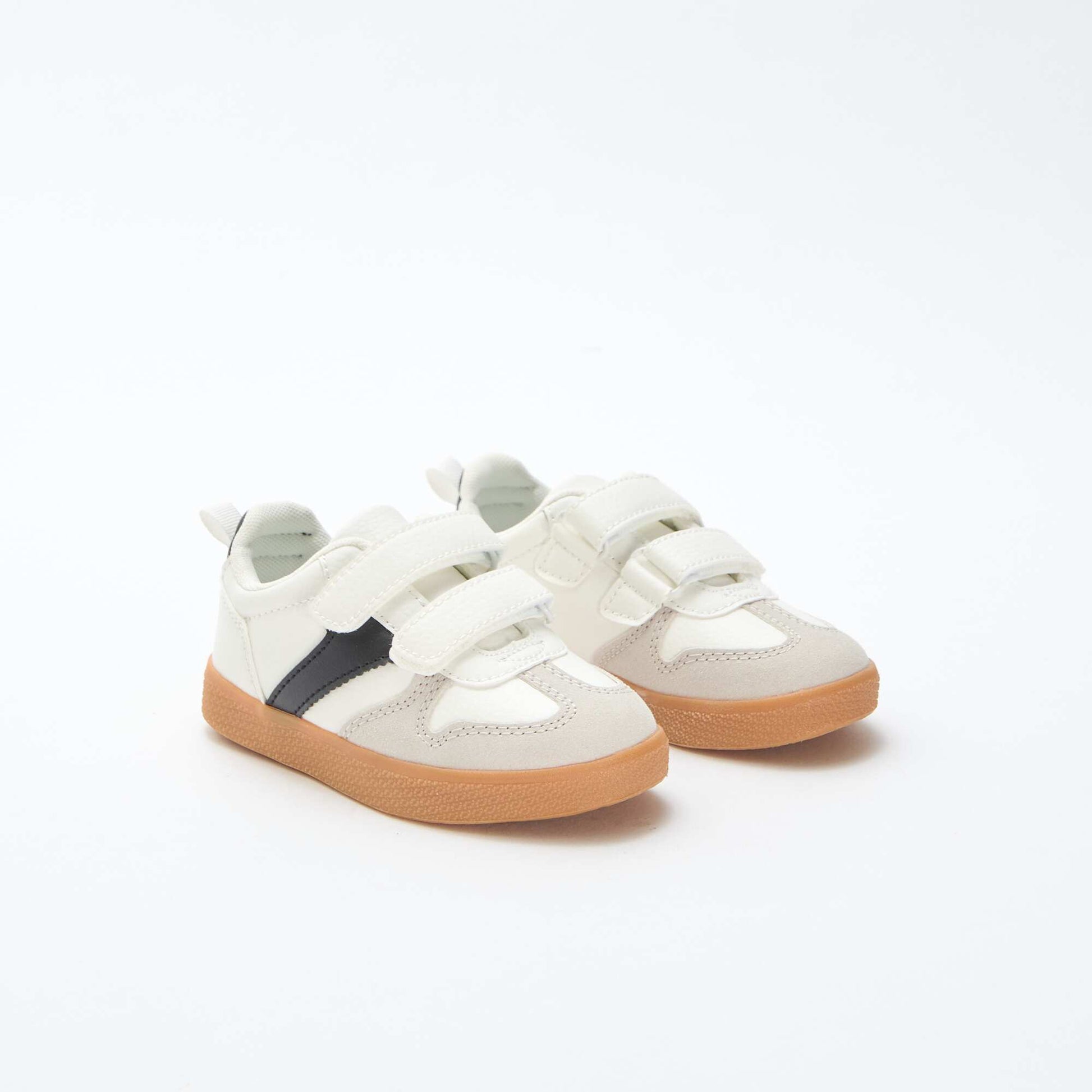 Zapatillas con velcro en antelina BLANCO