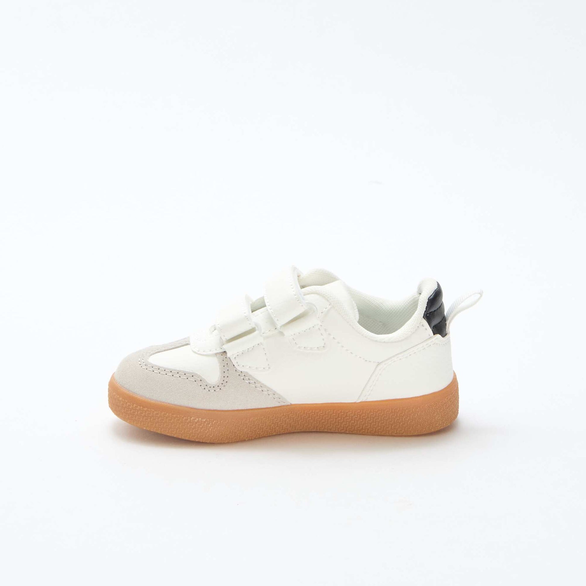 Zapatillas con velcro en antelina BLANCO