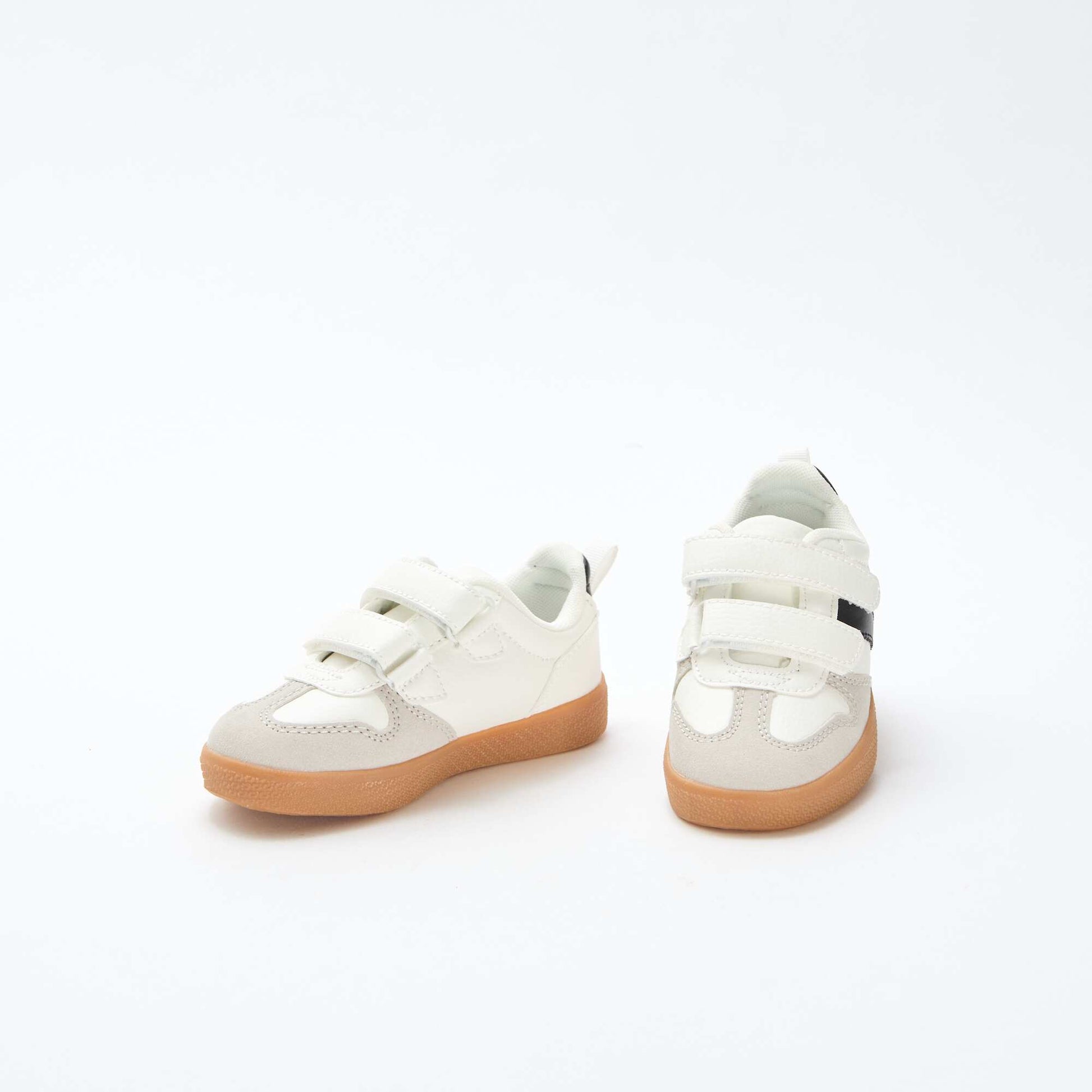 Zapatillas con velcro en antelina BLANCO