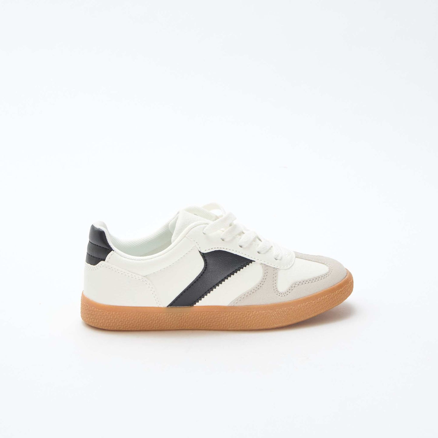 Zapatillas bajas de ante con pieza contrastada BLANCO
