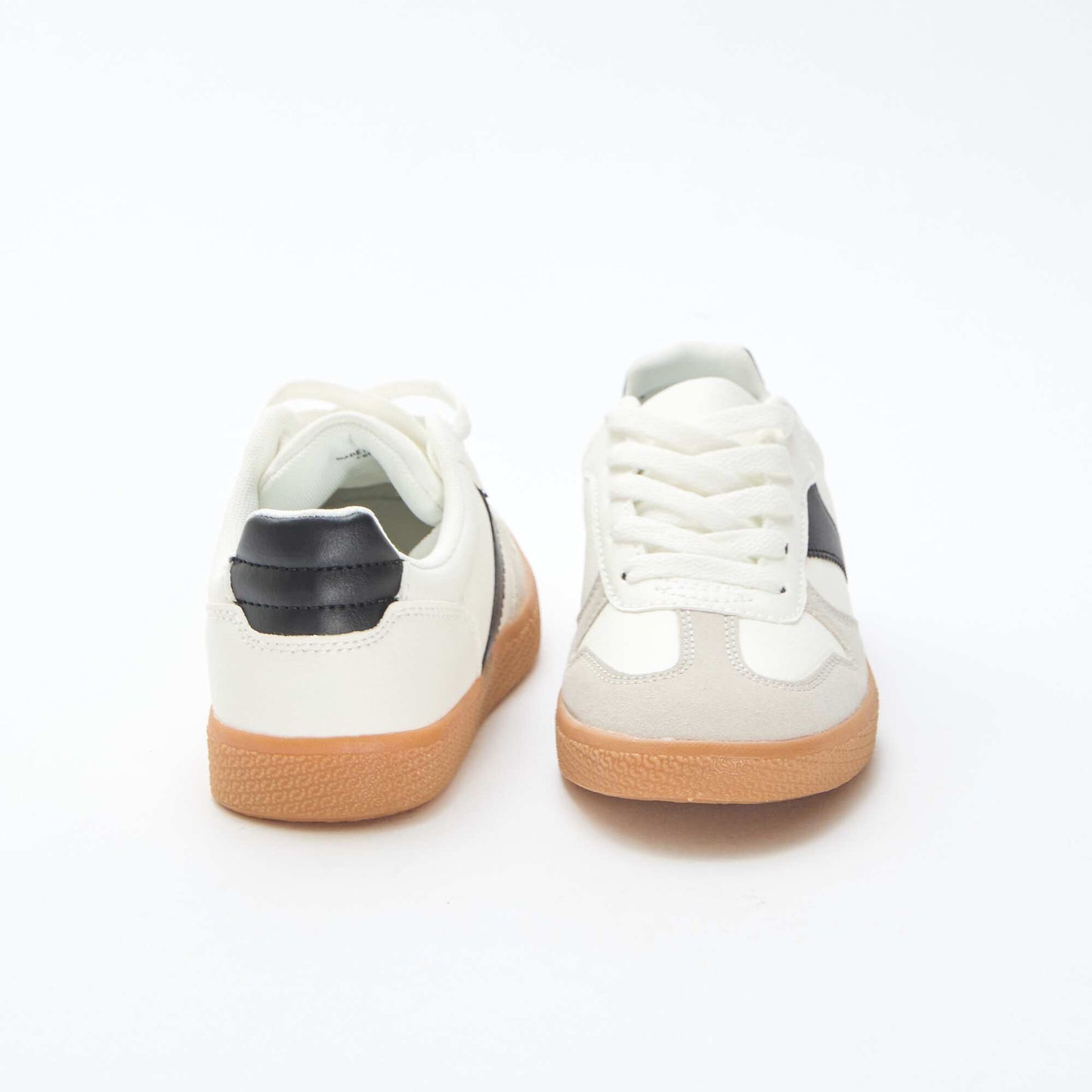 Zapatillas bajas de ante con pieza contrastada BLANCO