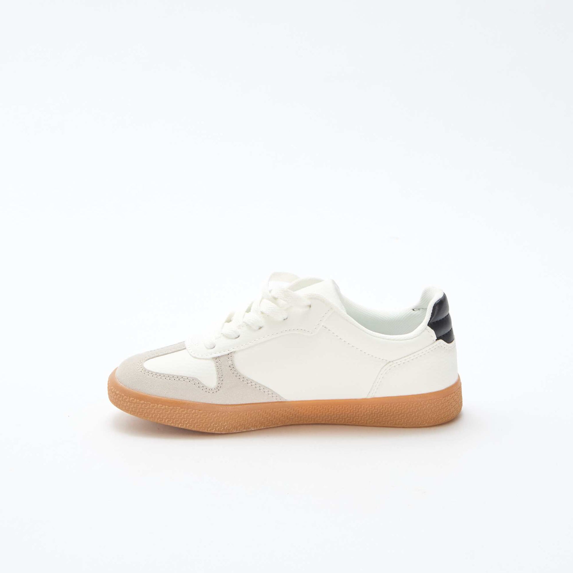 Zapatillas bajas de ante con pieza contrastada BLANCO