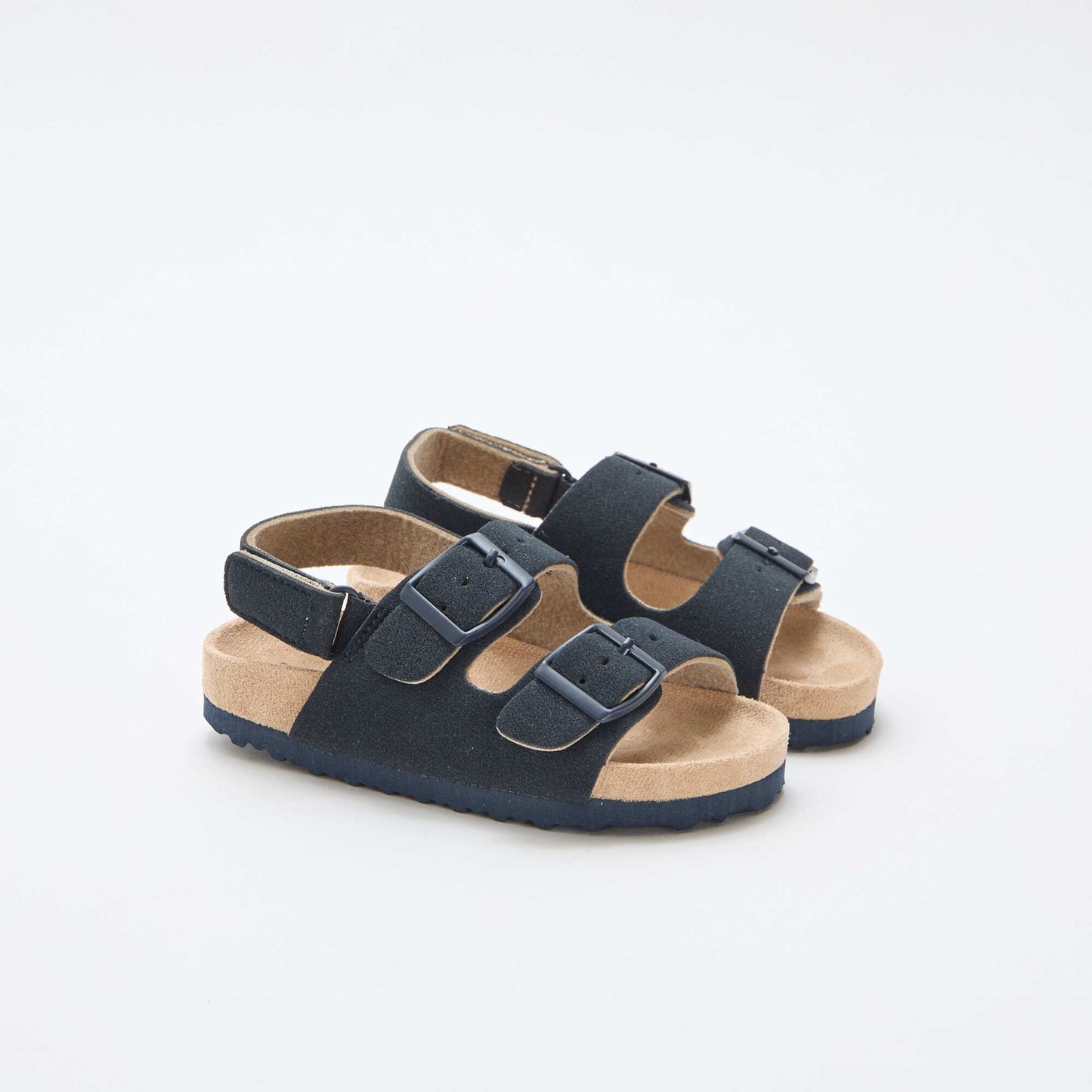 Sandalias planas de antelina AZUL