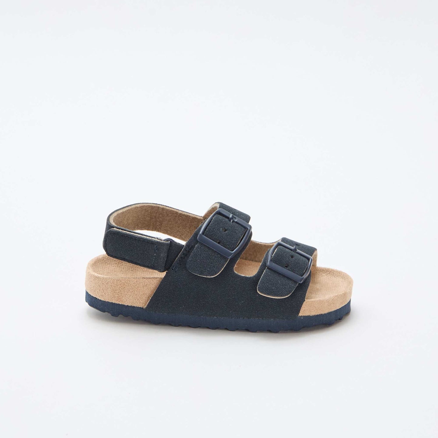 Sandalias planas de antelina AZUL