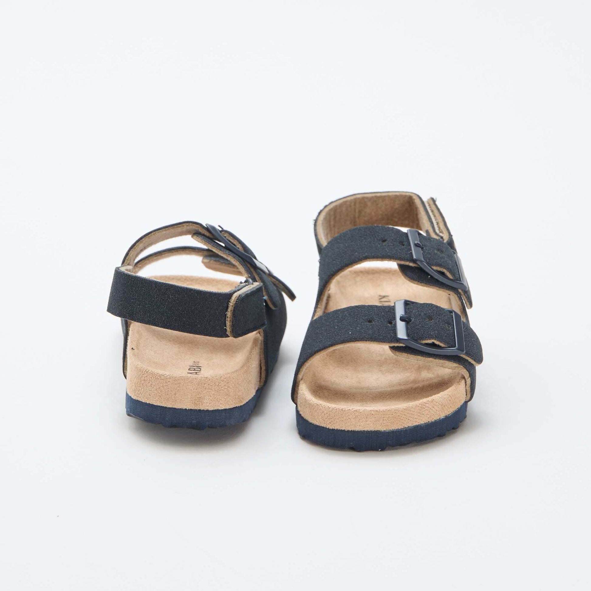 Sandalias planas de antelina AZUL
