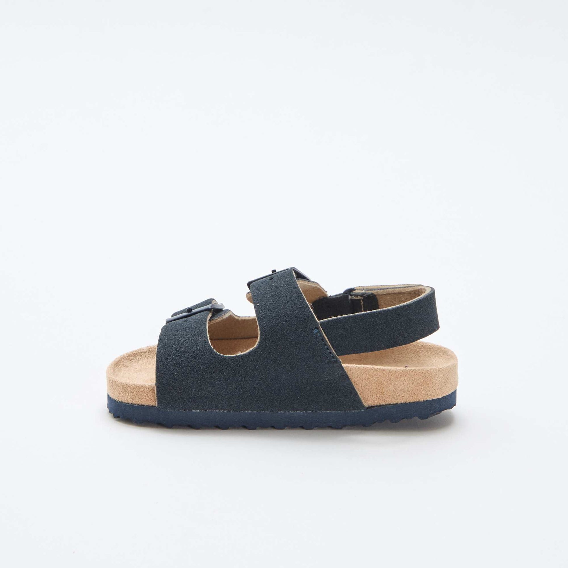 Sandalias planas de antelina AZUL