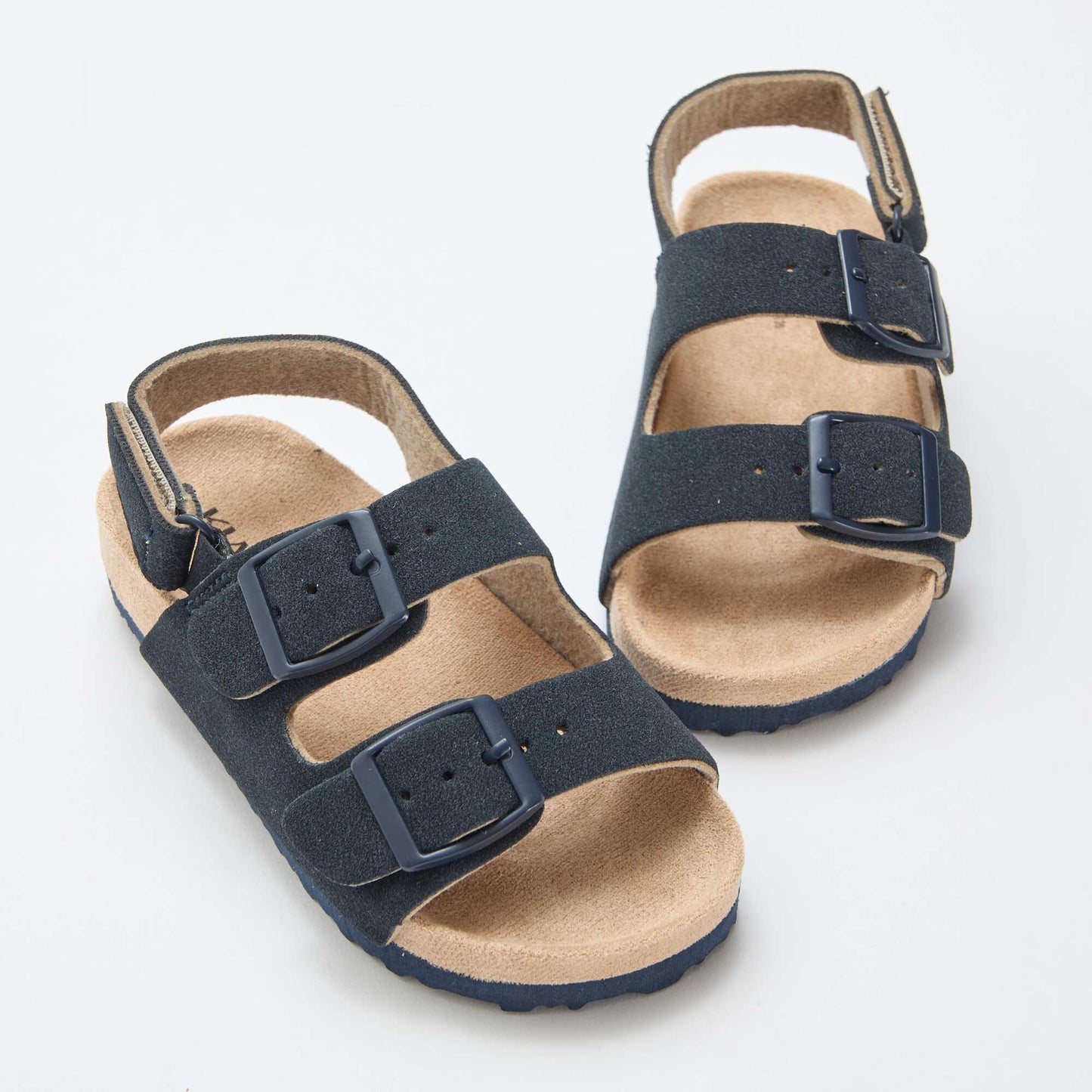 Sandalias planas de antelina AZUL