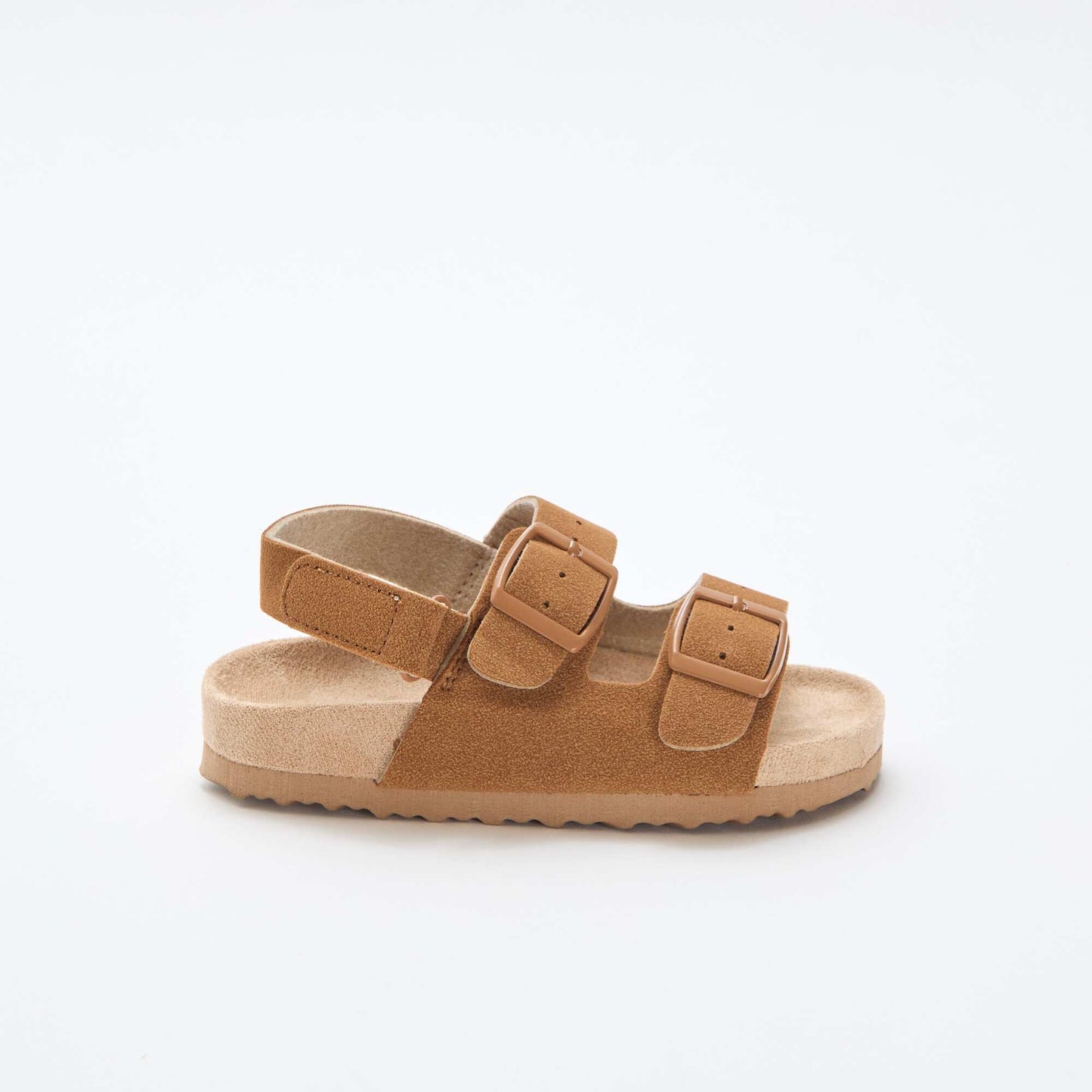 Sandalias planas de antelina MARRON