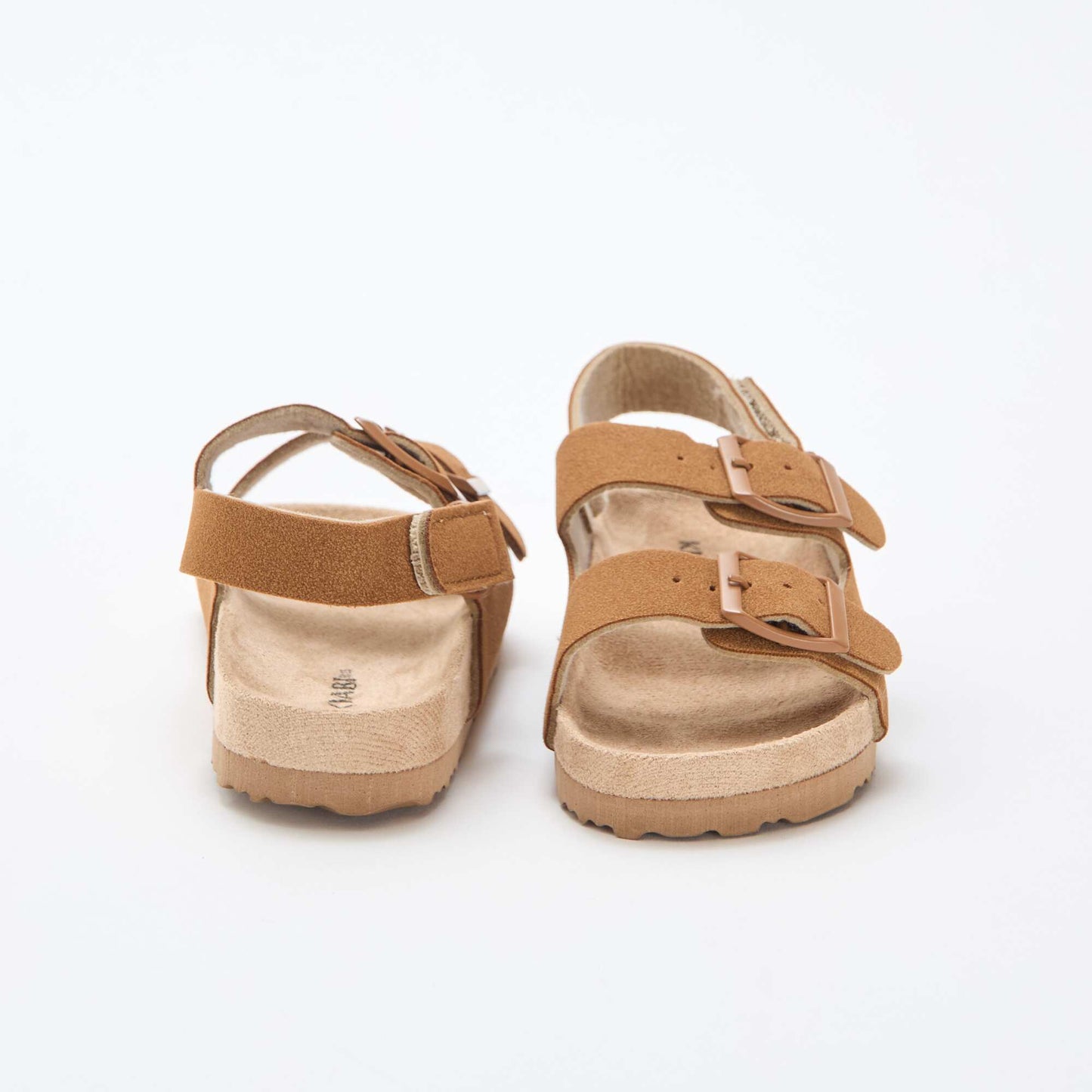 Sandalias planas de antelina MARRON