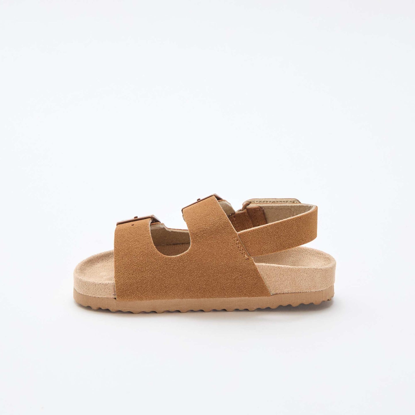 Sandalias planas de antelina MARRON
