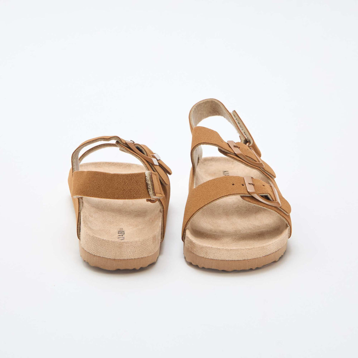 Sandalias efecto ante ajustables MARRON