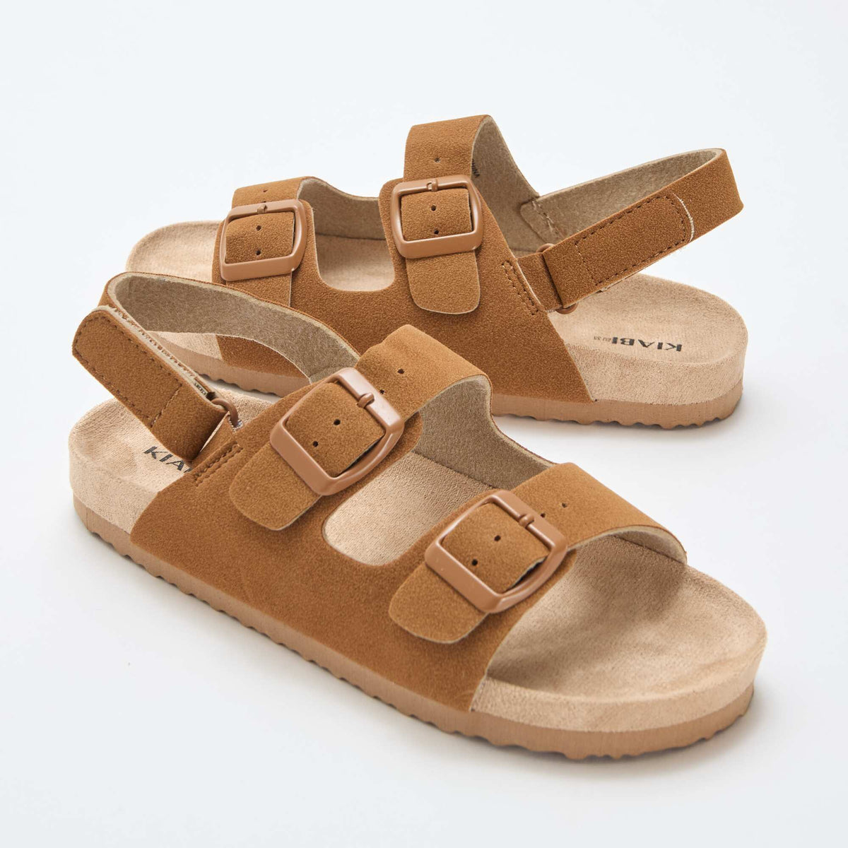 Sandalias efecto ante ajustables MARRON
