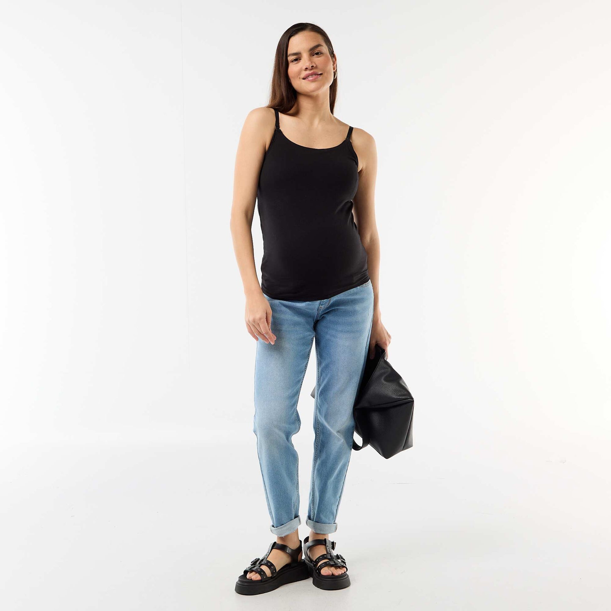 Camiseta de Tirantes de Lactancia NEGRO