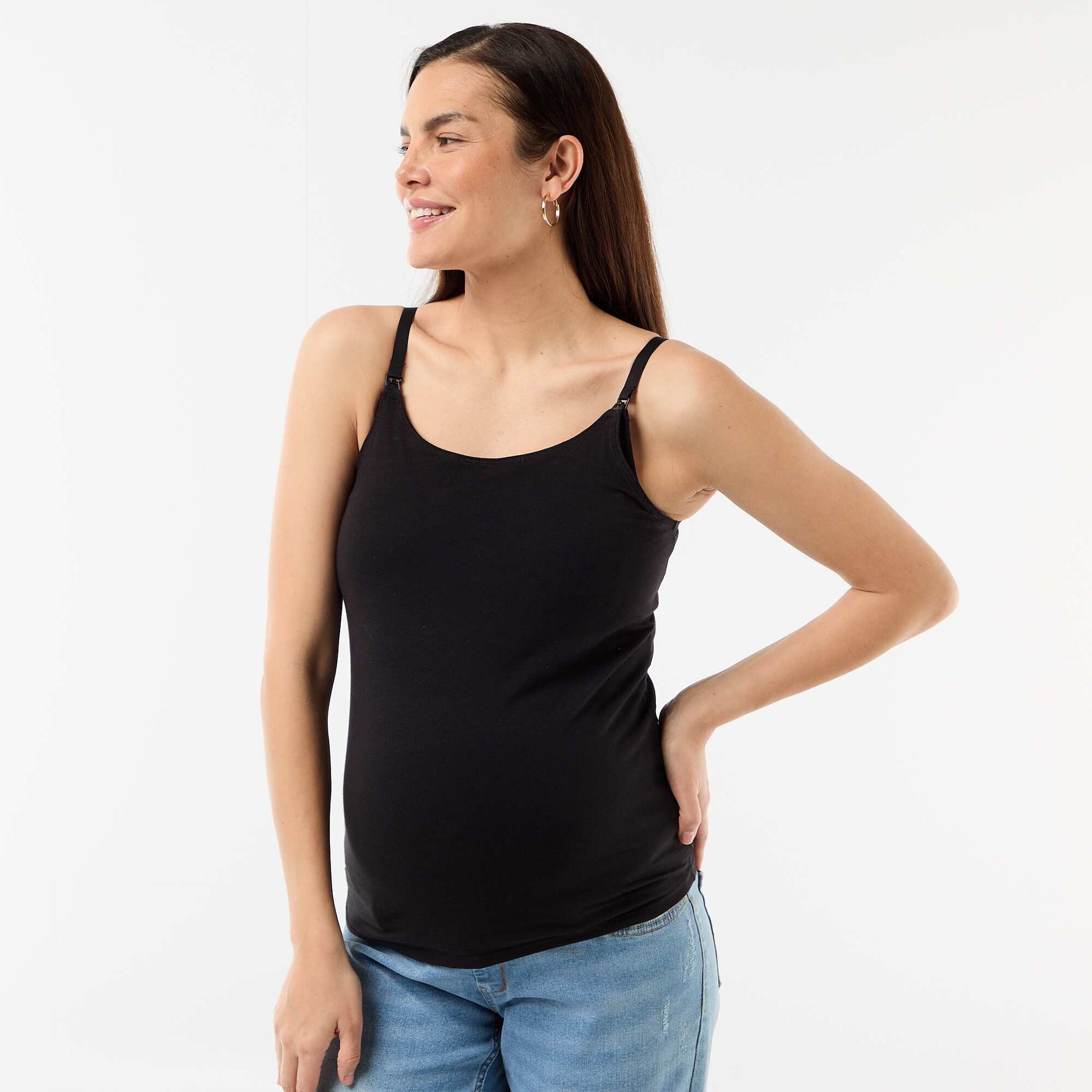 Camiseta de Tirantes de Lactancia NEGRO