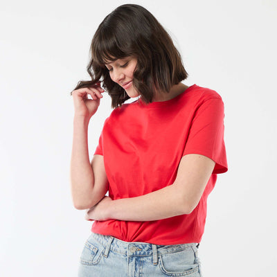 Camiseta de punto de manga corta ROJO