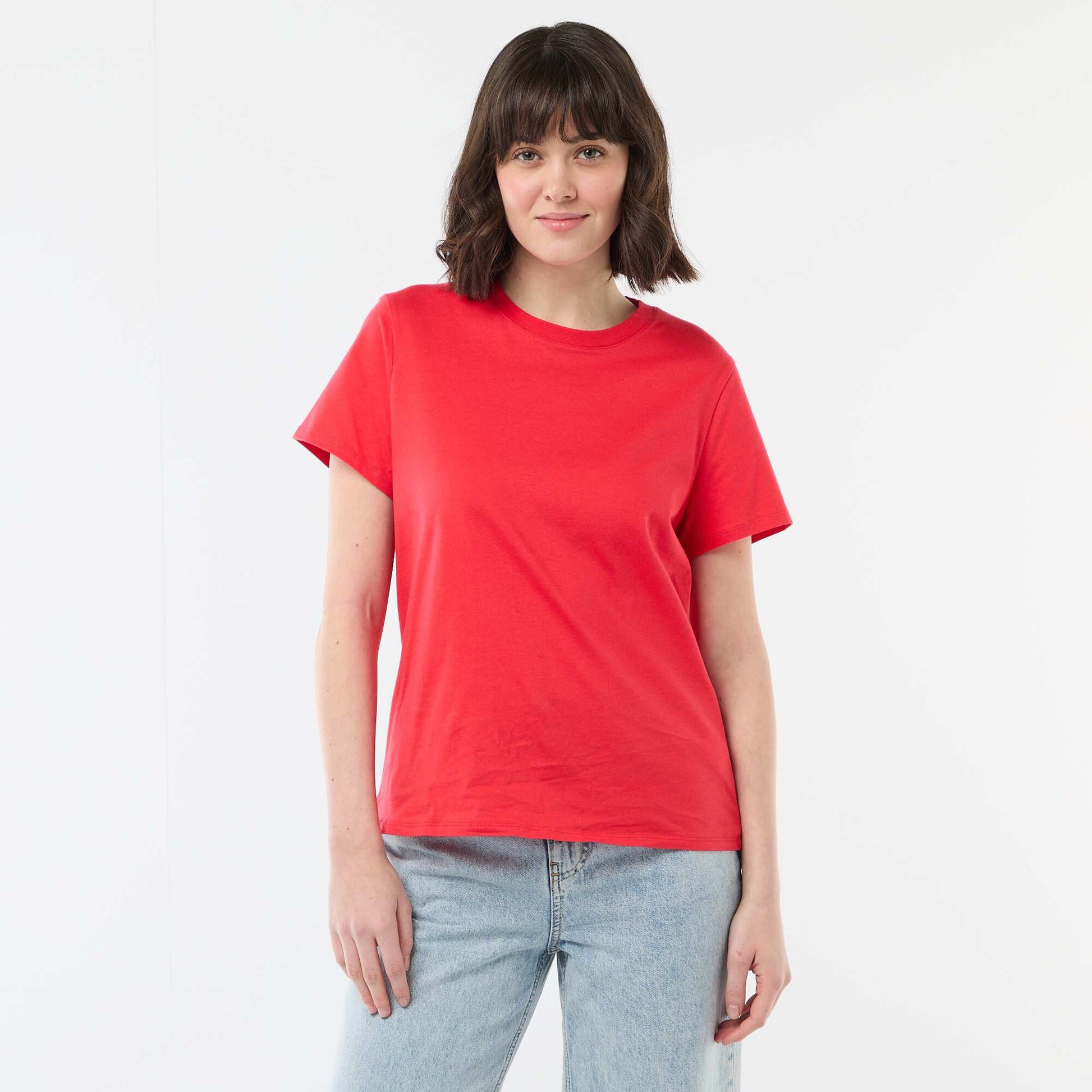 Camiseta de punto de manga corta ROJO