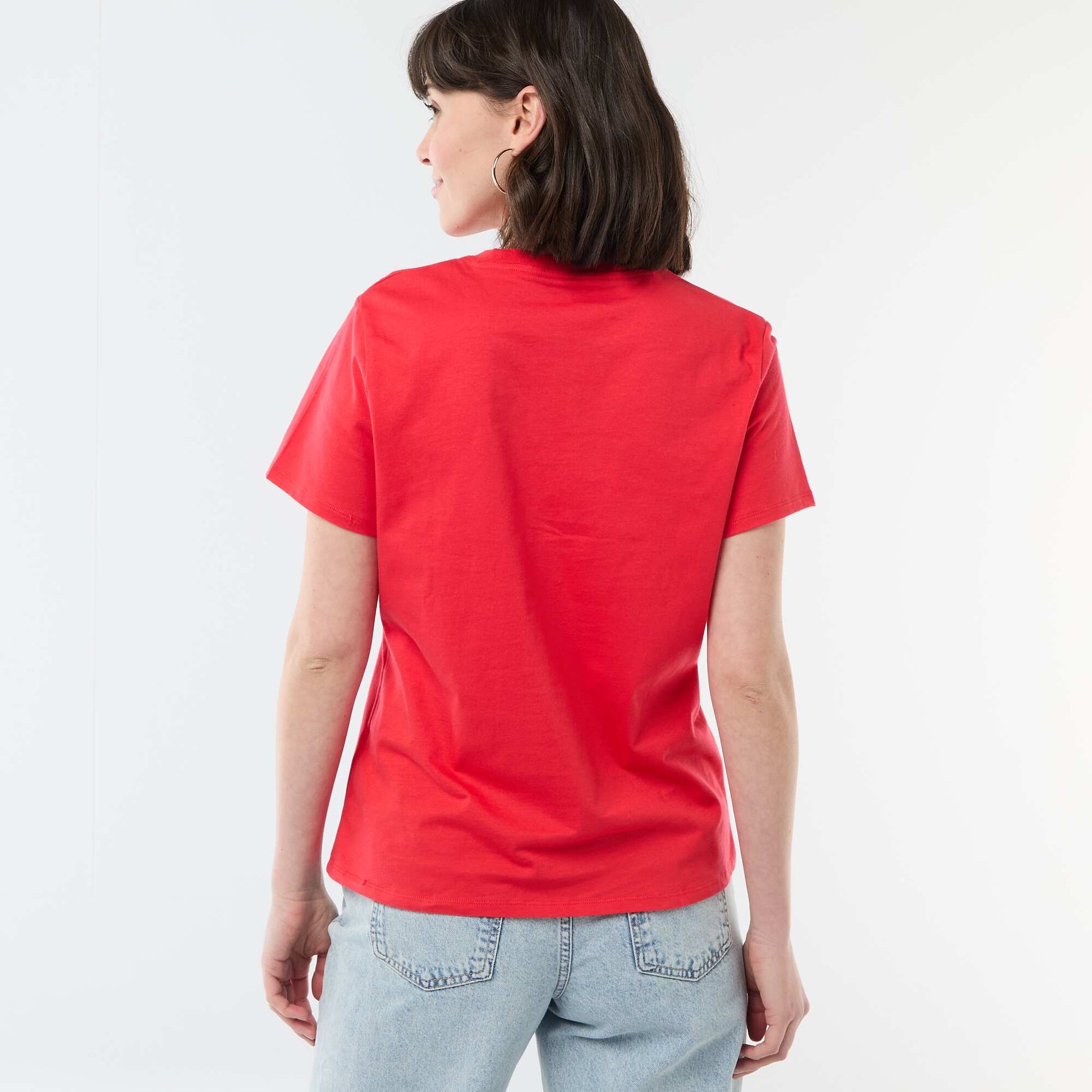 Camiseta de punto de manga corta ROJO