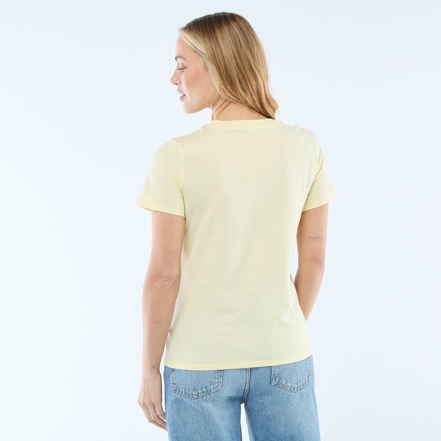 Camiseta de punto de manga corta AMARILLO