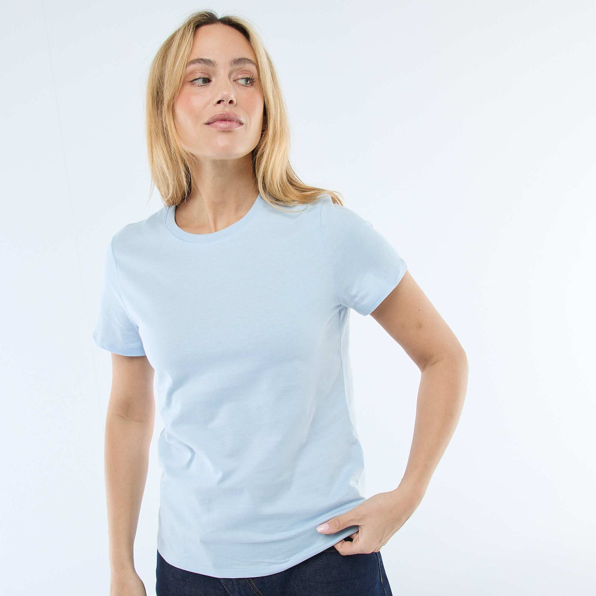 Camiseta de punto de manga corta AZUL