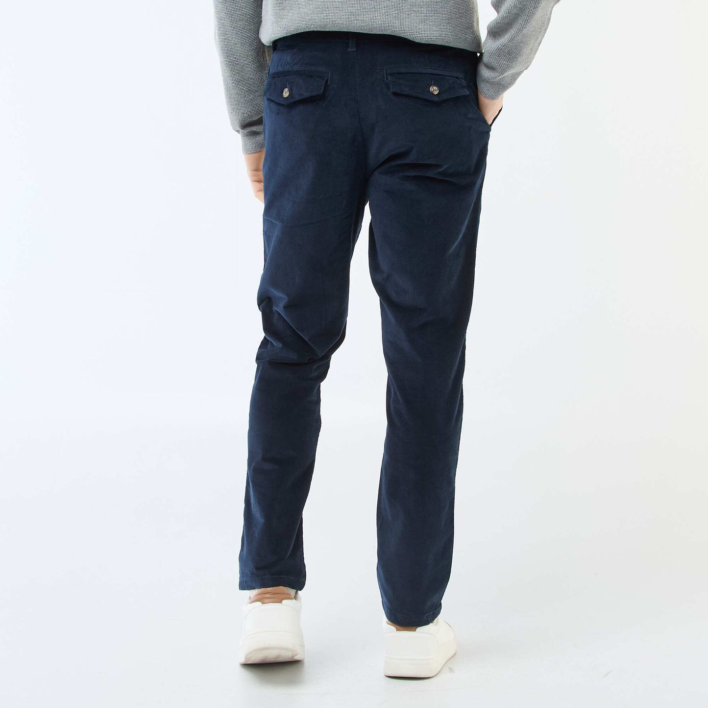 Pantalón chino de pana corte estándar AZUL