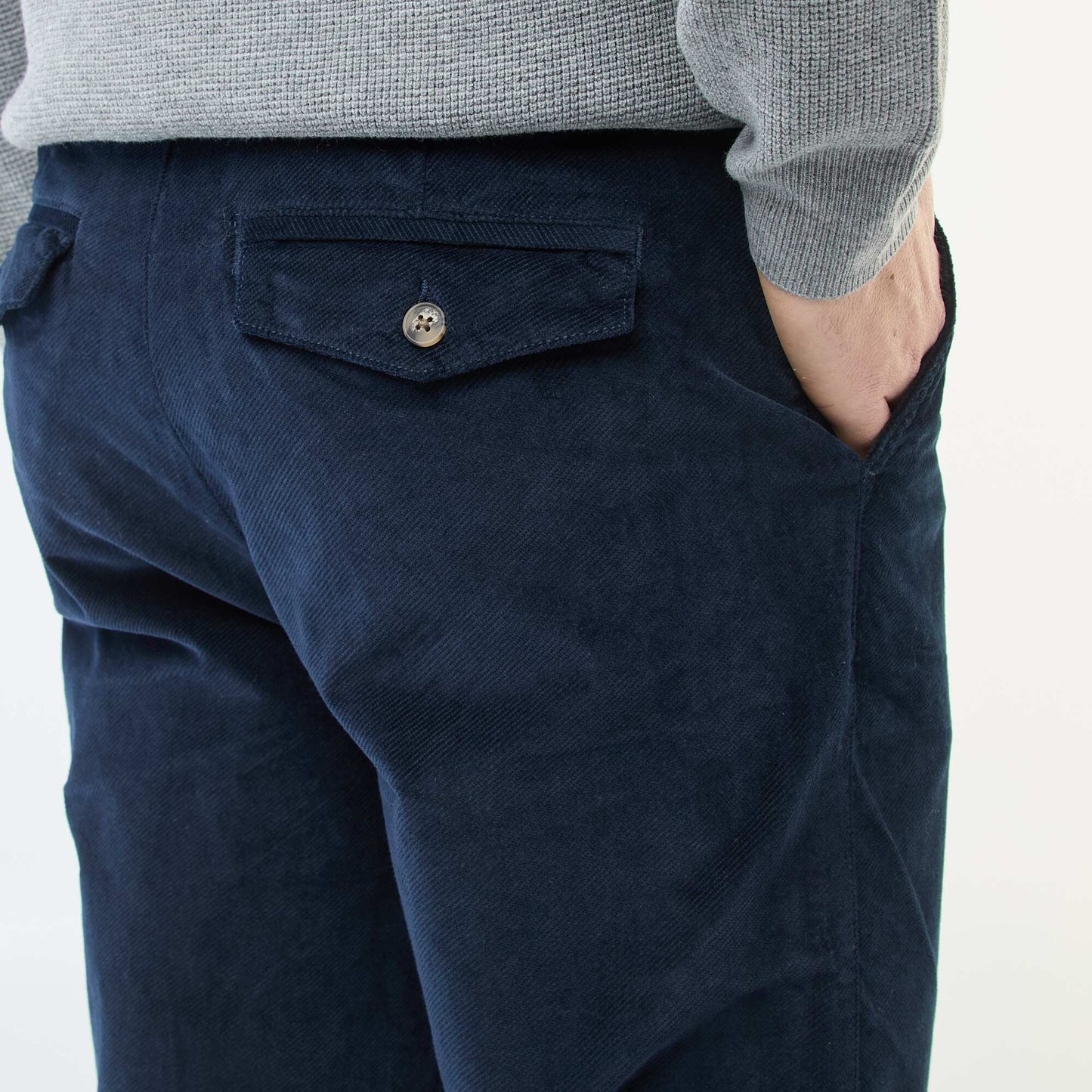 Pantalón chino de pana corte estándar AZUL