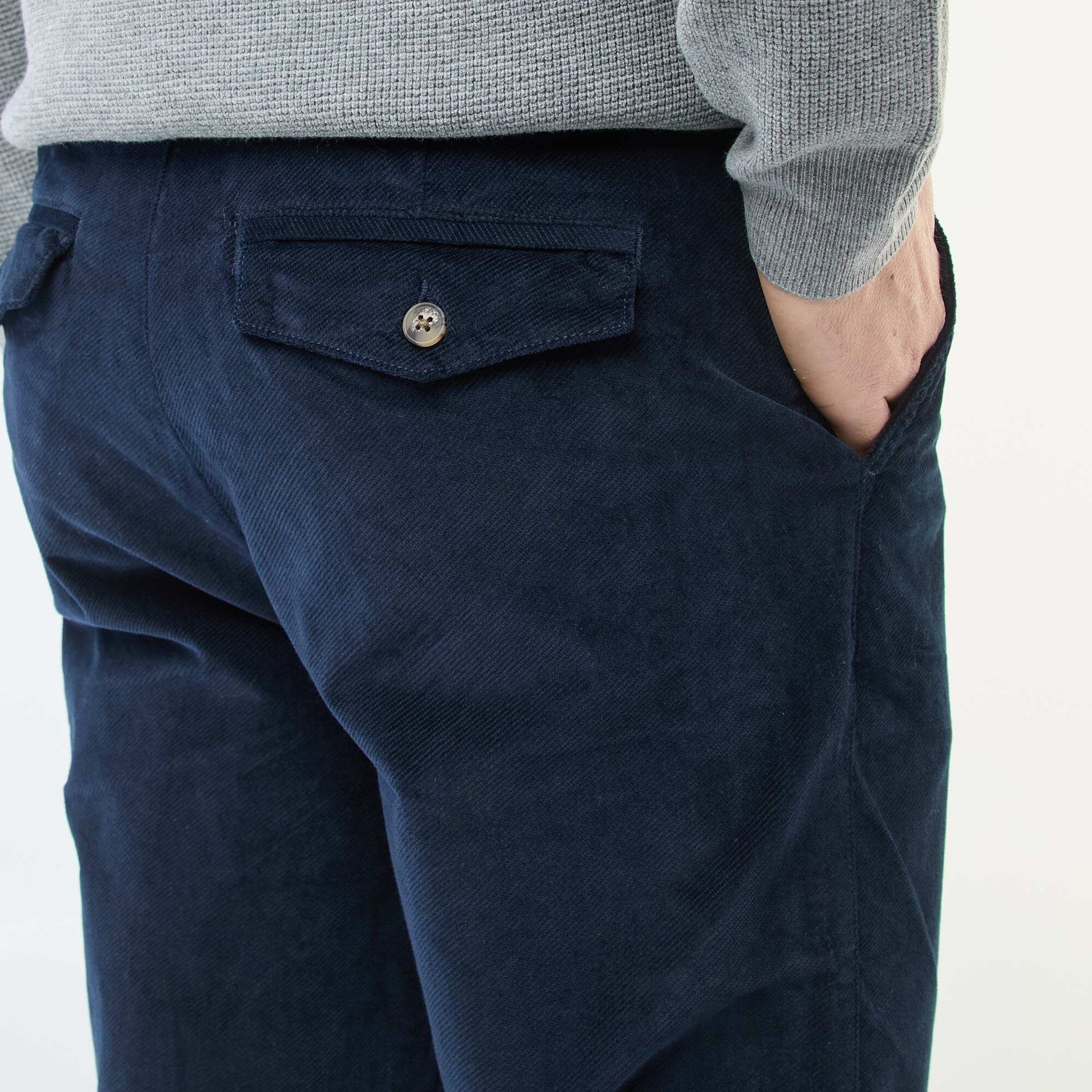 Pantalón chino de pana corte estándar AZUL
