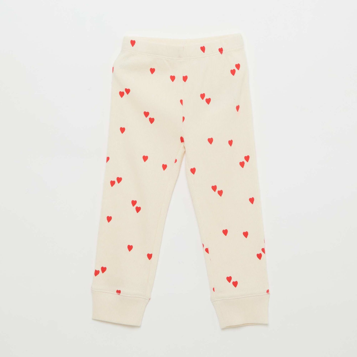 Conjunto de pijama de algodón de canalé - 2 piezas BLANCO