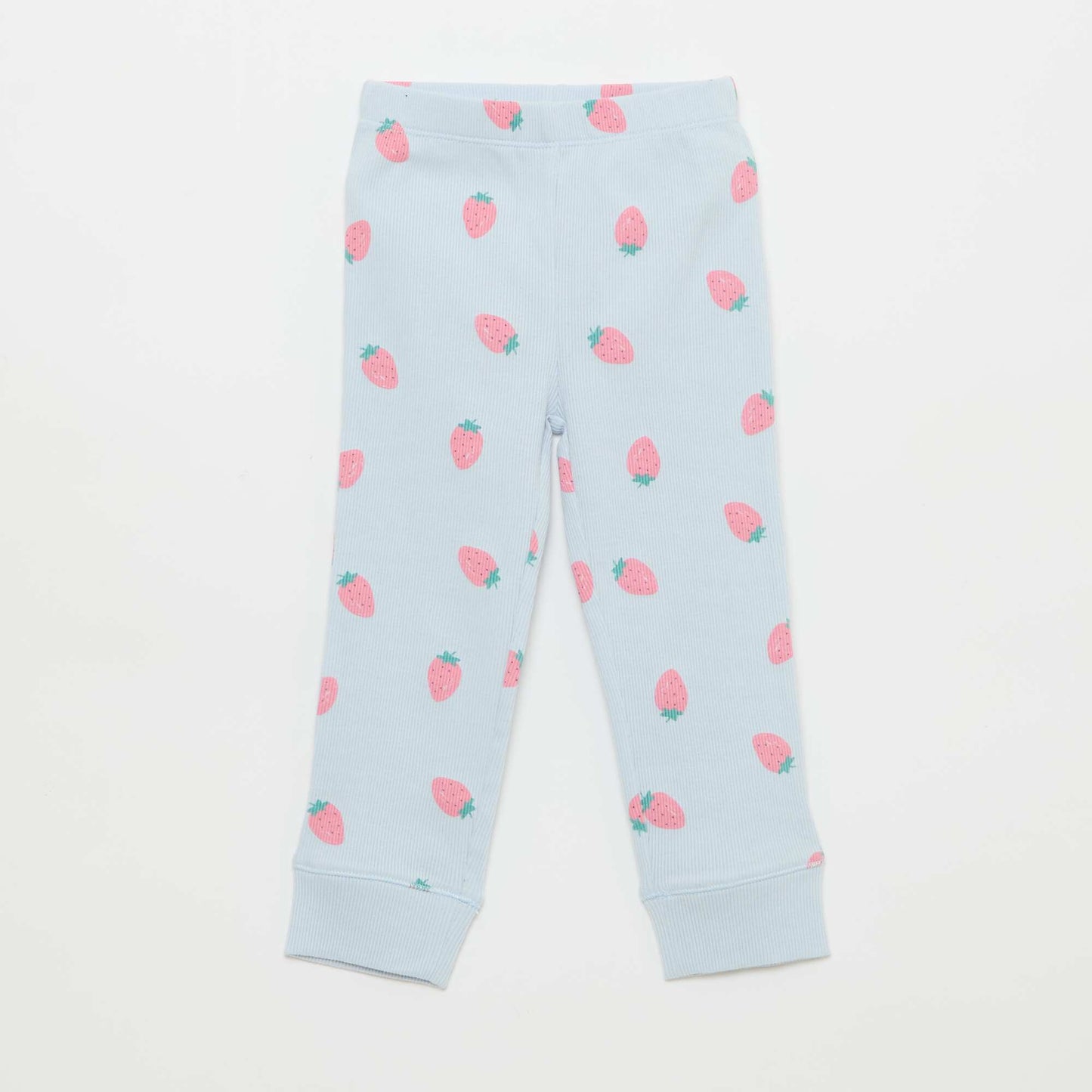 Conjunto de pijama de algodón de canalé - 2 piezas AZUL