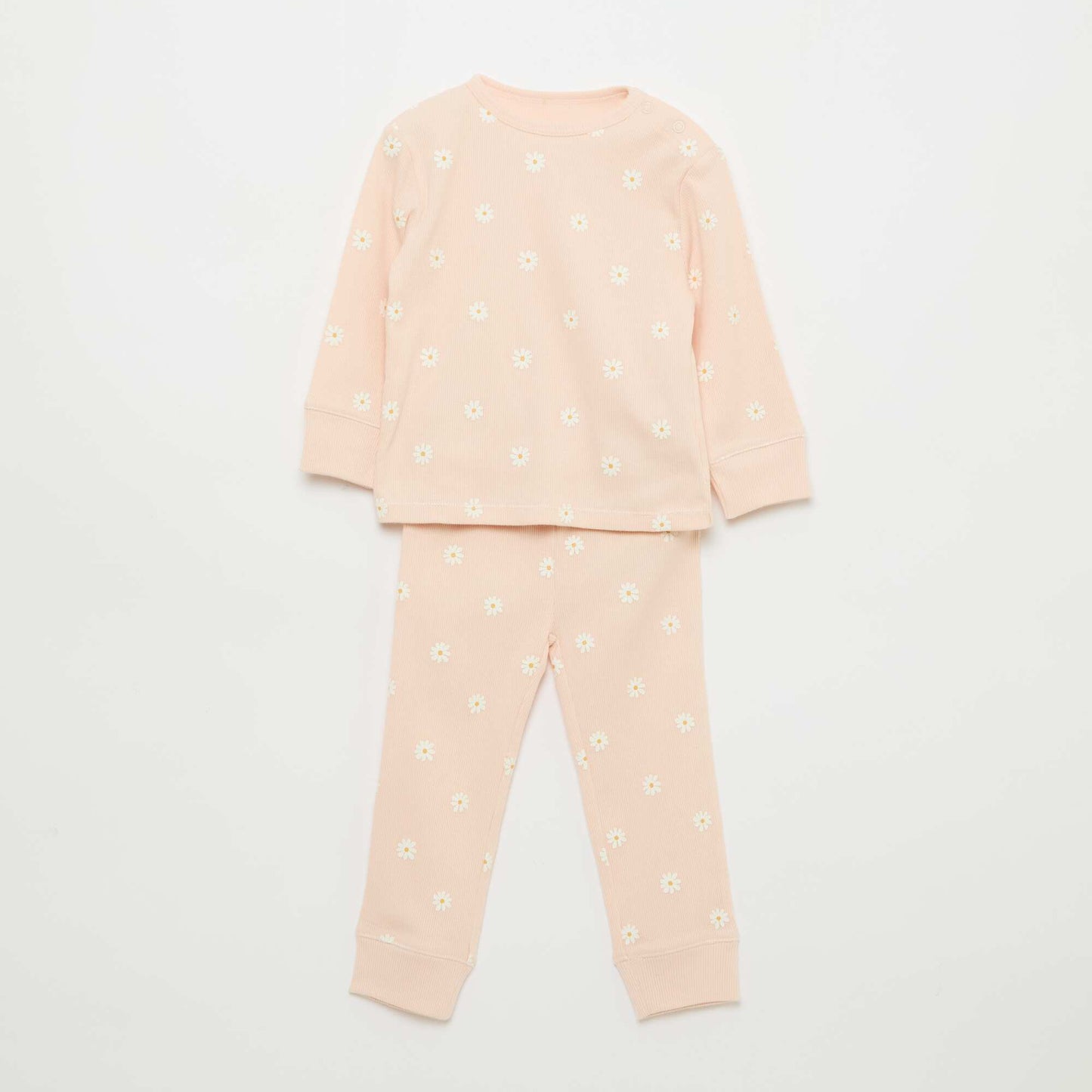 Conjunto de pijama de algodón de canalé - 2 piezas ROSA