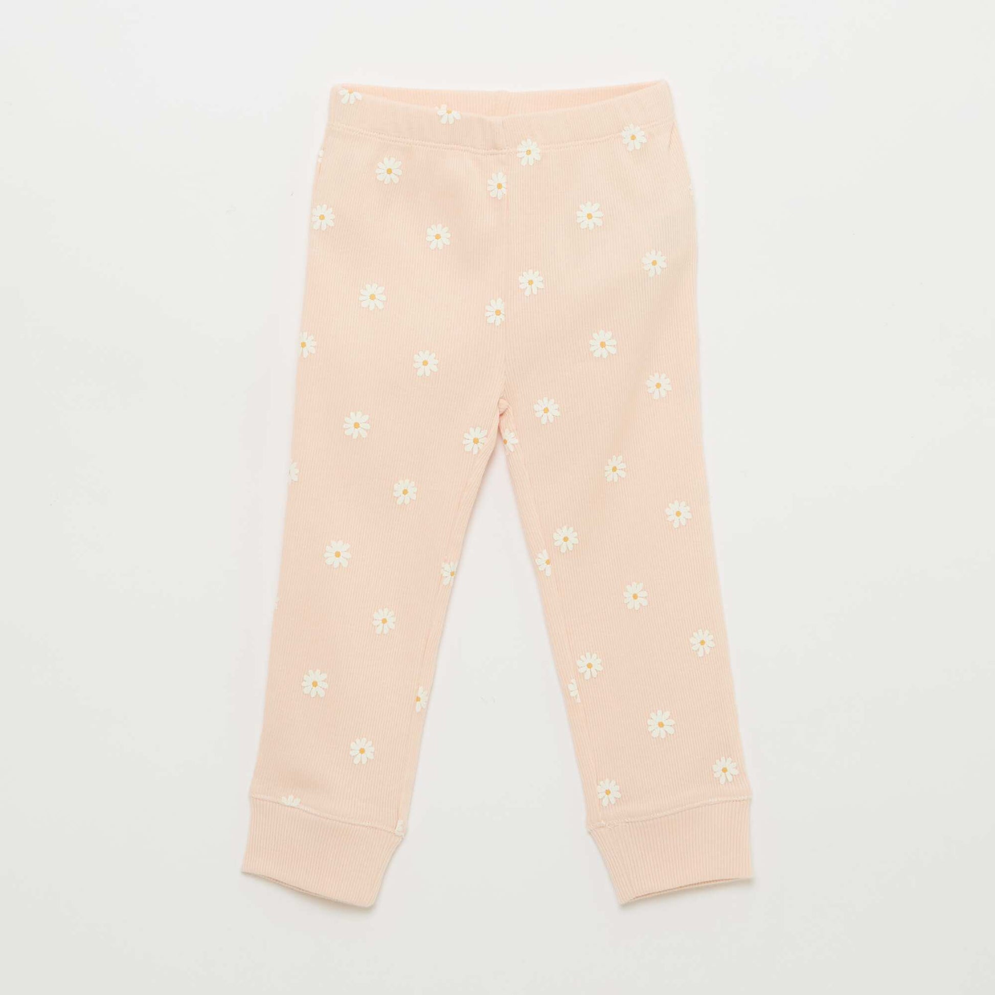 Conjunto de pijama de algodón de canalé - 2 piezas ROSA