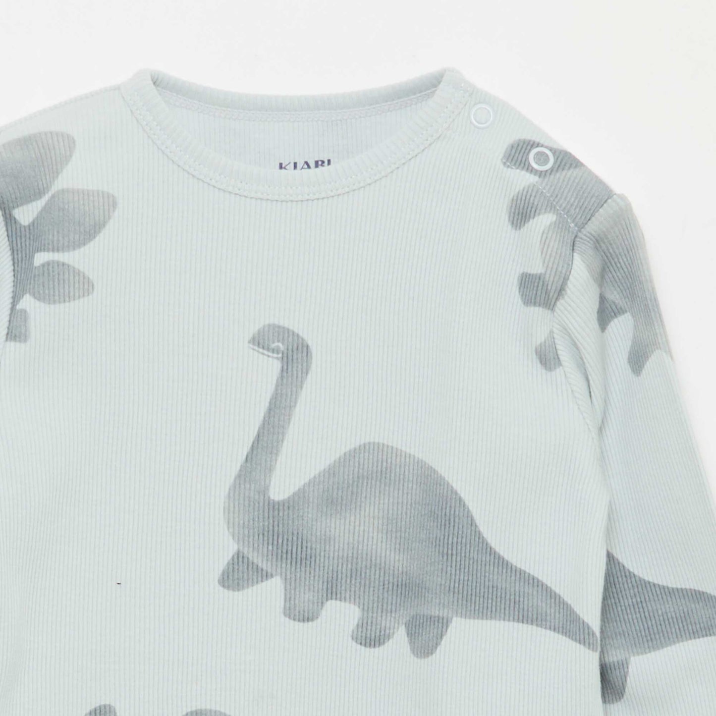 Conjunto de pijama de algodón de canalé - 2 piezas GRIS