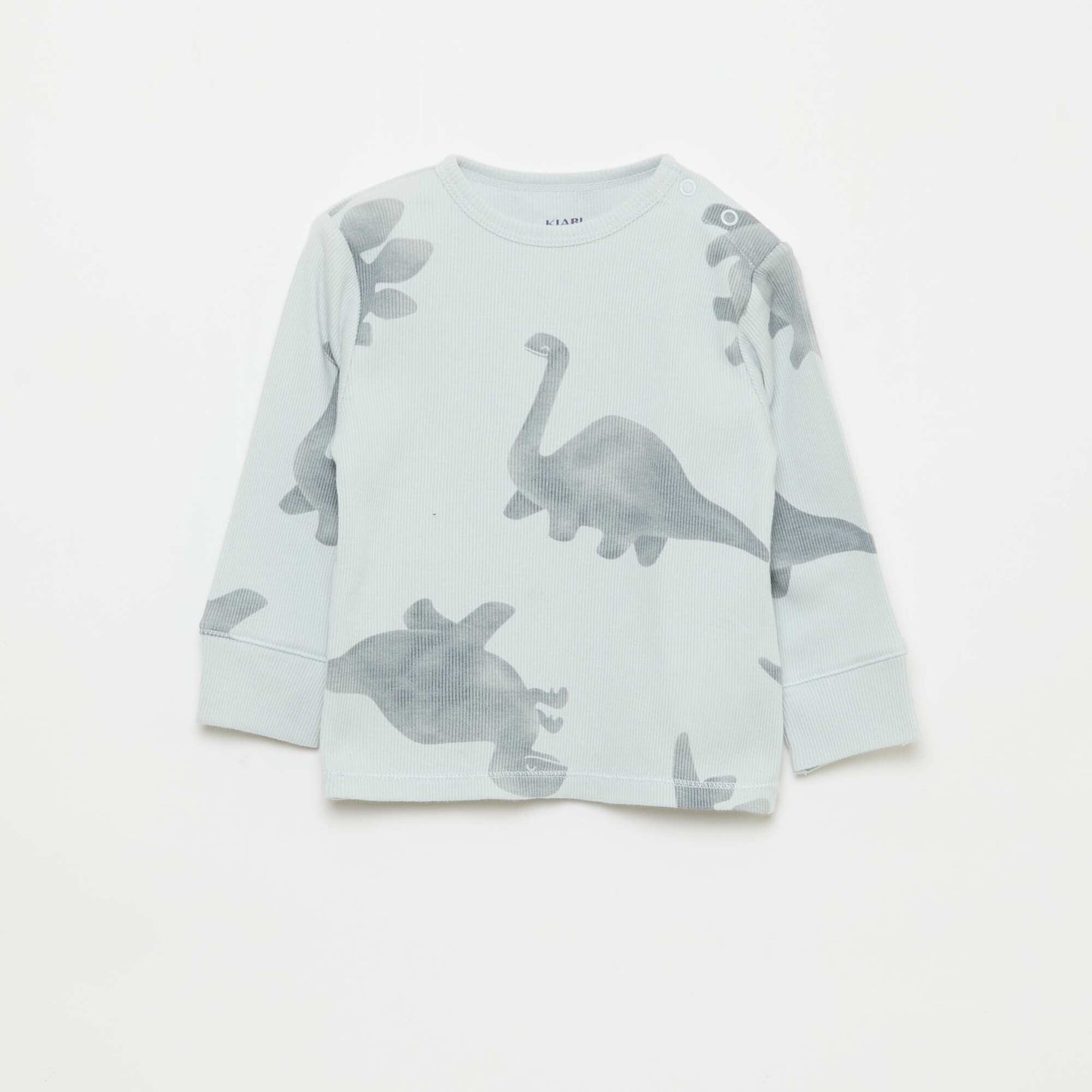 Conjunto de pijama de algodón de canalé - 2 piezas GRIS