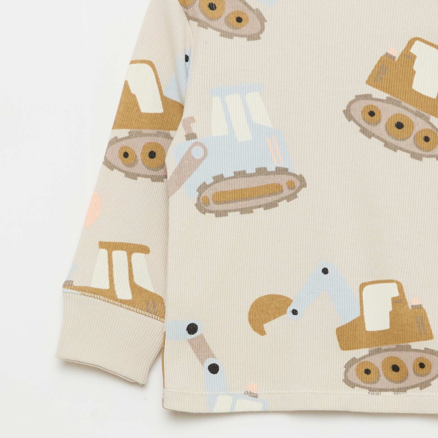 Conjunto de pijama de algodón de canalé - 2 piezas GRIS