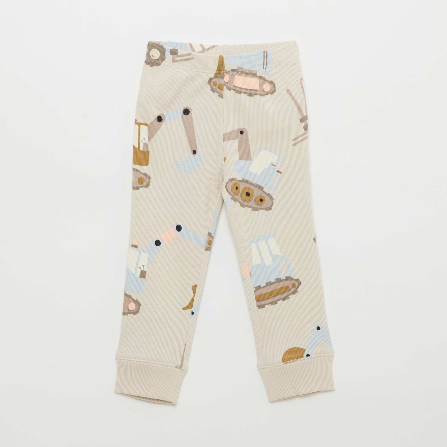 Conjunto de pijama de algodón de canalé - 2 piezas GRIS