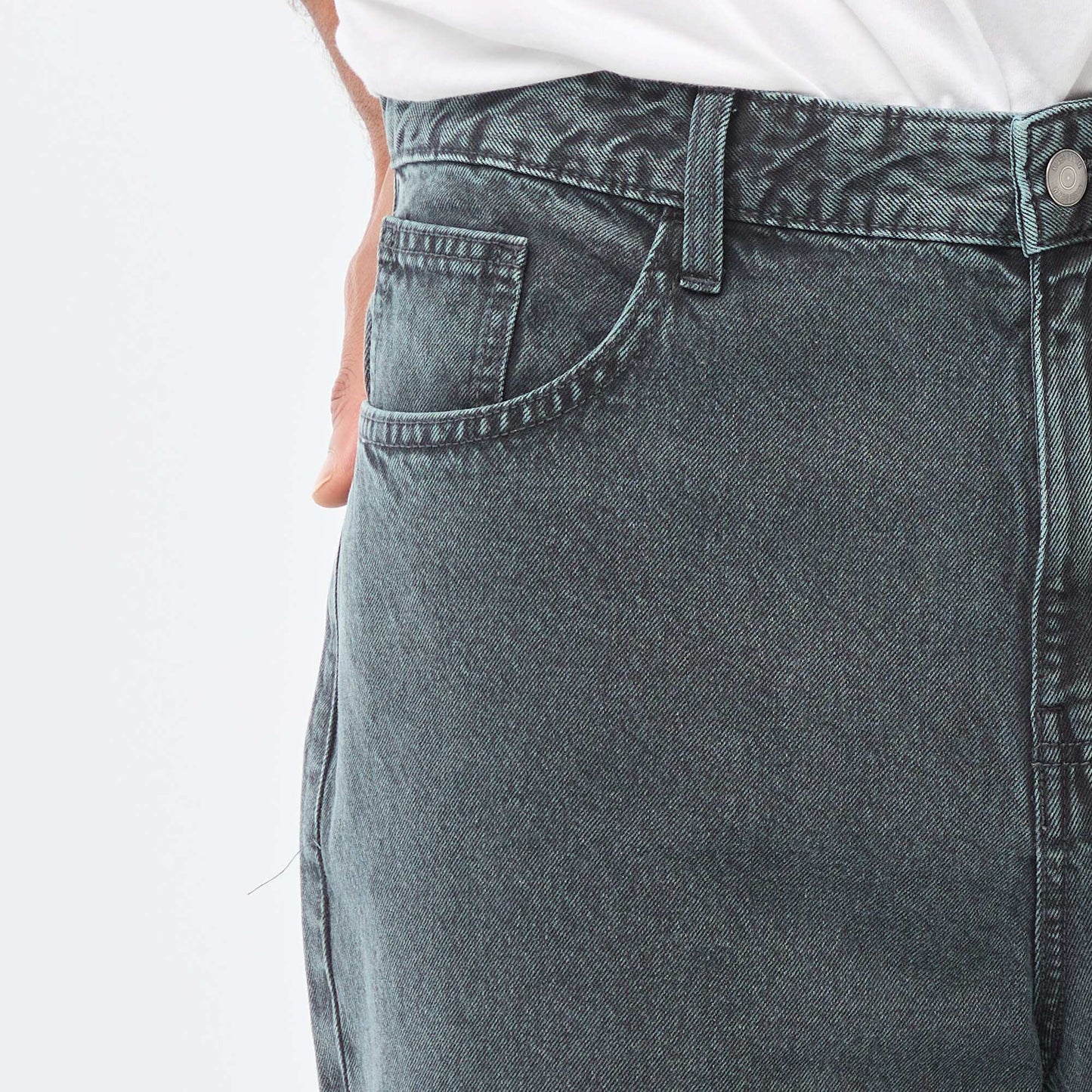 Pantalón baggy liso de twill AZUL