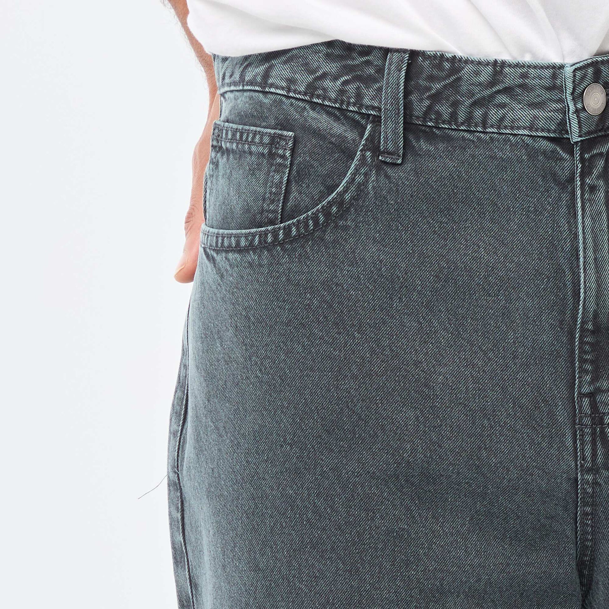 Pantalón baggy liso de twill AZUL