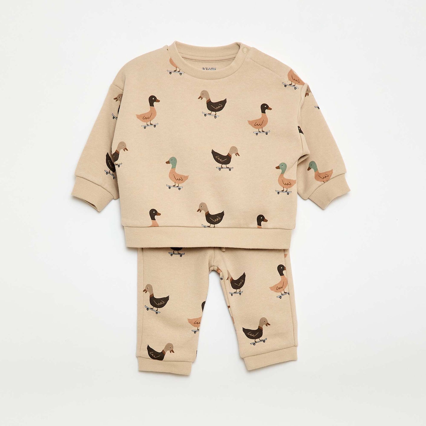 Conjunto buzo + pantalón de chándal con estampado fantasía - 2 piezas BEIGE