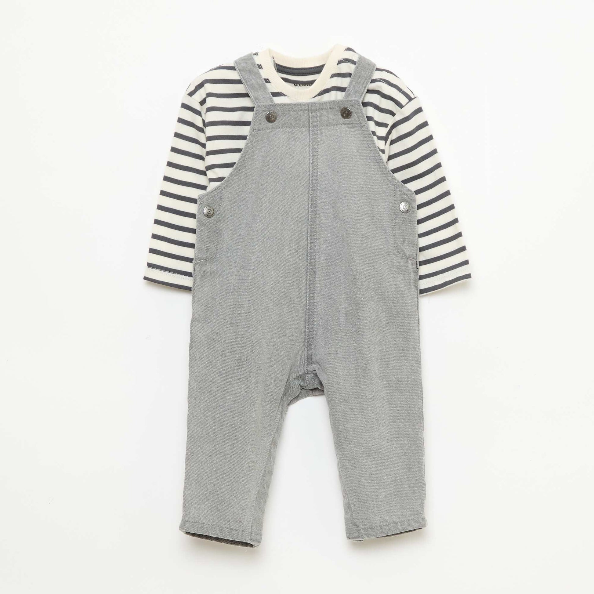 Conjunto camiseta + enterito - 2 piezas GRIS