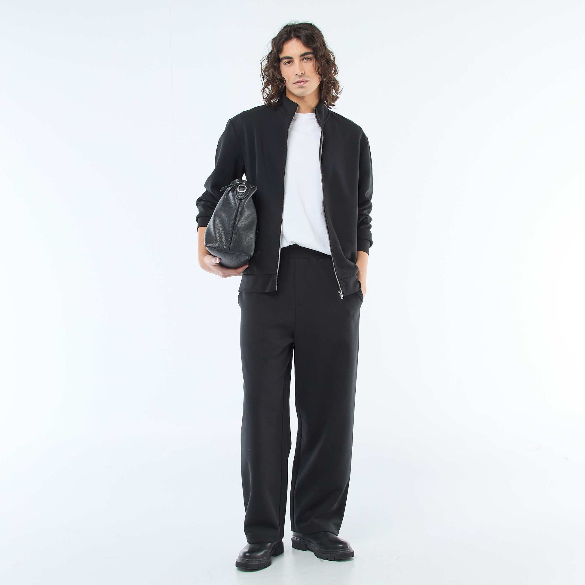 Pantalón ancho estilo jogging NEGRO