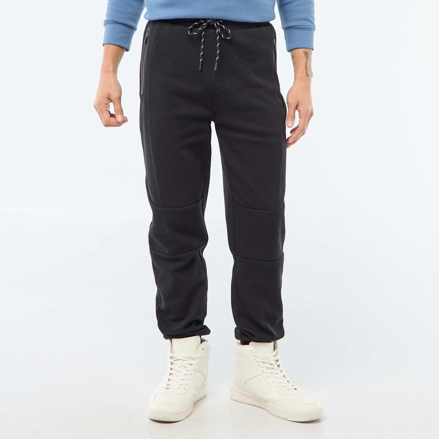 Pantalón de jogging de punto piqué NEGRO
